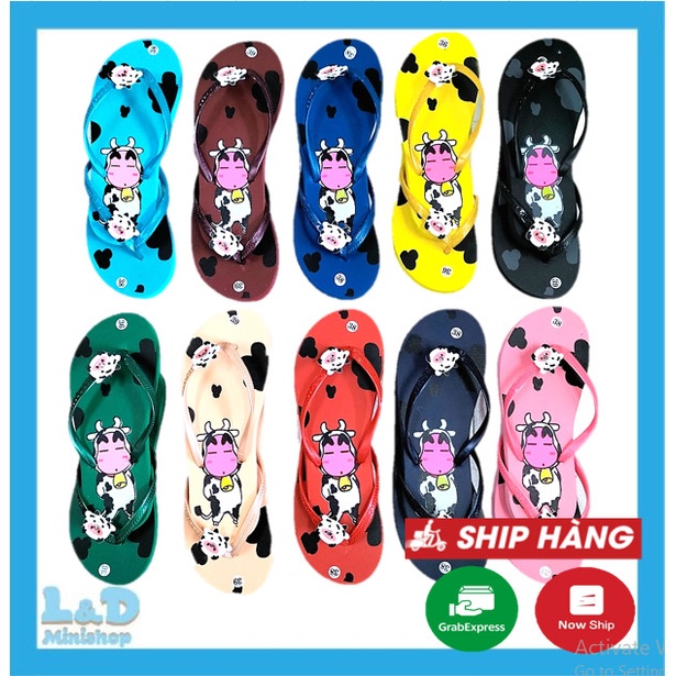 Dép Kẹp Nữ Havaianas Hình Chú Bò Sữa Siêu Hot,Dép Kẹp Thái Đẹp