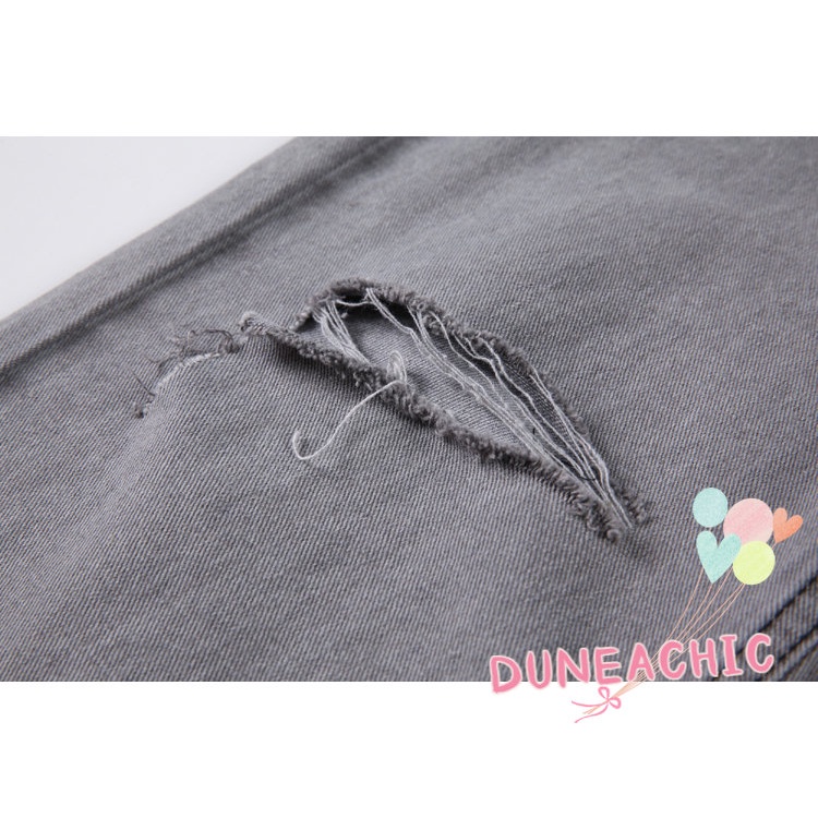 DUNEA Quần Jeans Nữ Lưng Cao Ống Rộng Thời Trang Hàn Quốc Cá Tính