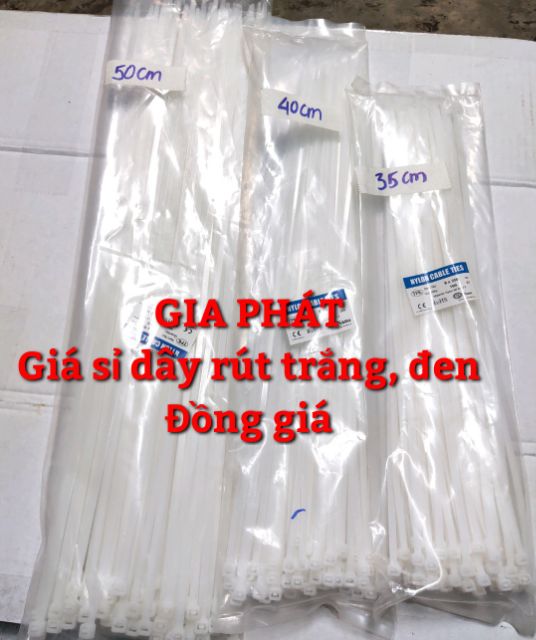 GIÁ SỈ] Dây rút nhựa Trắng, Đen 35cm, 40cm, 50cm