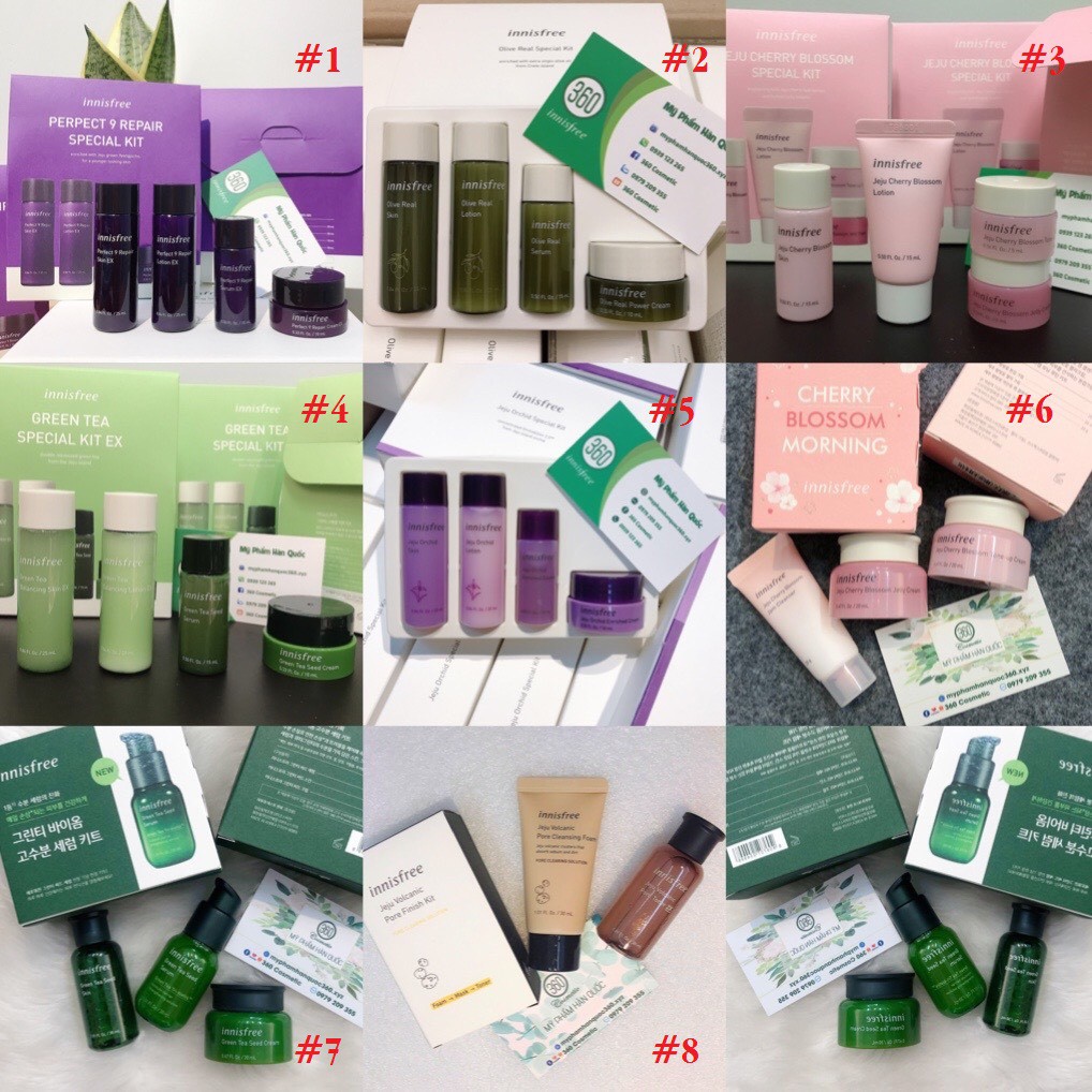 [Sale lỗ THU HỒI VỐN] Tổng Hợp Bộ Dưỡng Da Mini Innisfree Kit 4 sản phẩm, 2 sản phẩm