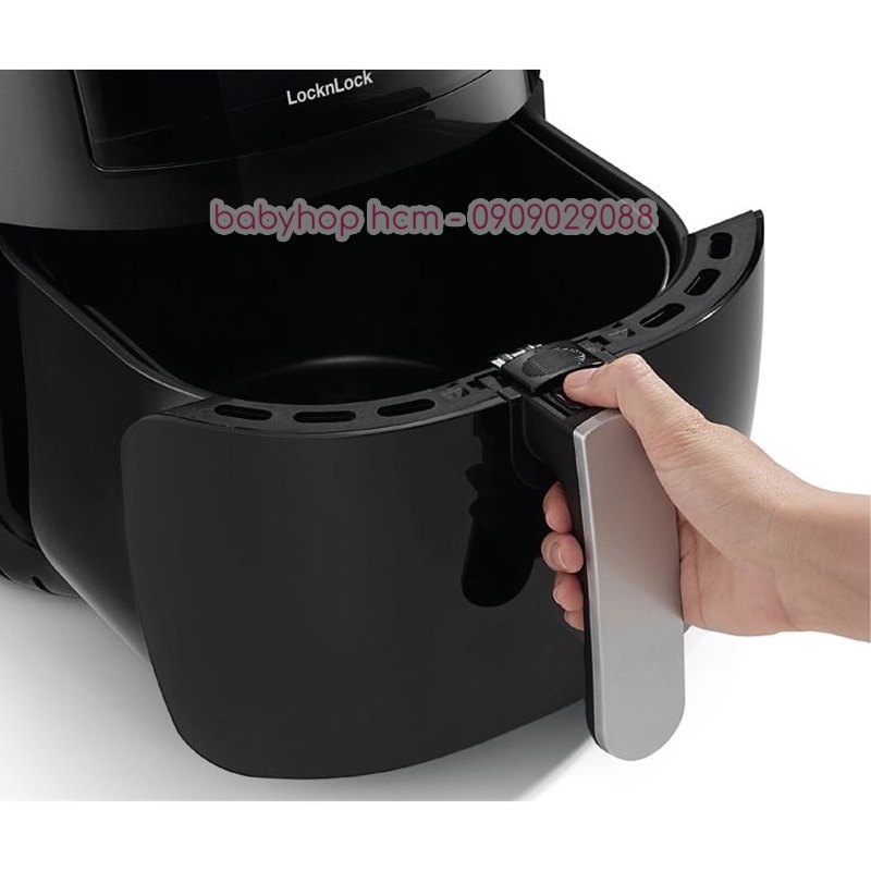 [BH 12 Tháng] Nồi chiên không dầu Locknlock Visible Digital Air Fryer EJF282BLK (6.2L) Màu đen