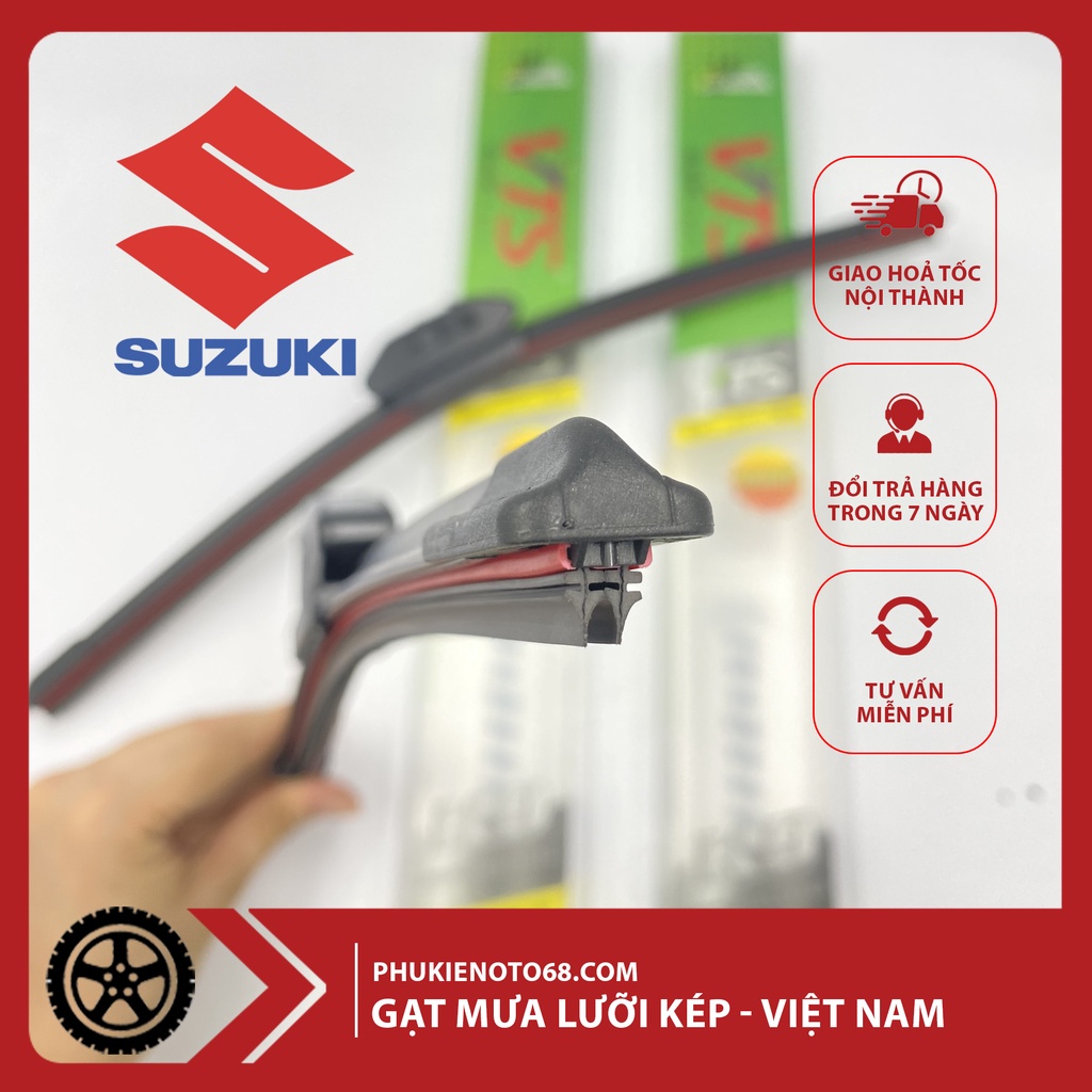 Gạt mưa Silicone lưỡi, gạt mưa oto cao cấp đời mới Suzuki XL7, ERTIGA, SWIFT, Super Carry, BLIND VAN, CELERIO,...