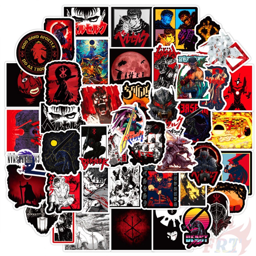 50 Cái / Bộ ❉ Berserk Series 02 Nhãn Dán ❉ Sticker Dán Tường Chống Thấm Nước Họa Tiết Doodle Hợp Thờ