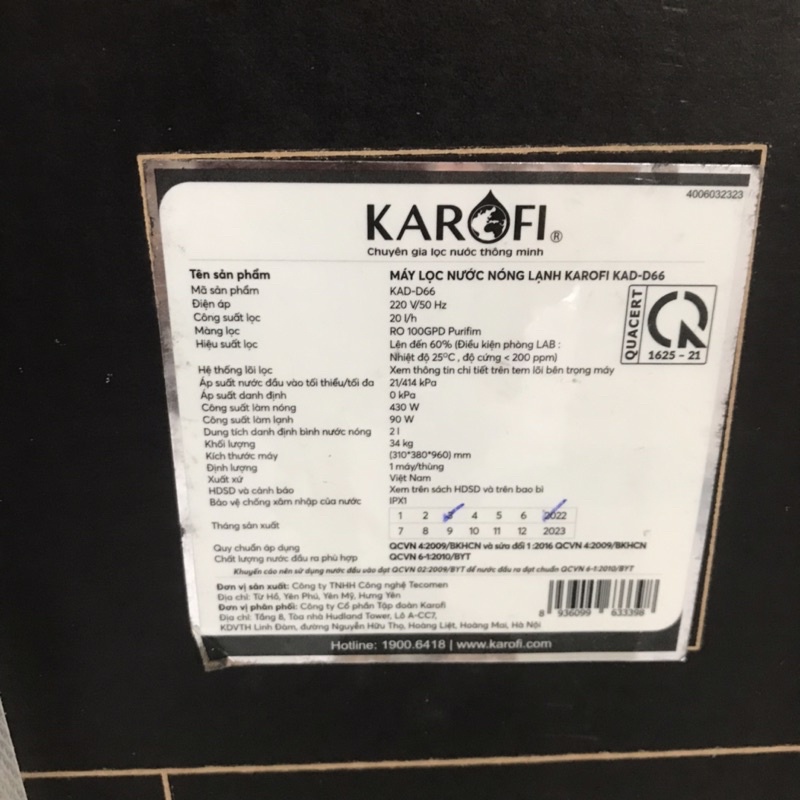 Máy lọc nước RO nóng lạnh nguội Karofi KAD-D66 11 lõi , máy lọc nước karofi D66 nóng-lạnh-nguội  - có giá sỉ