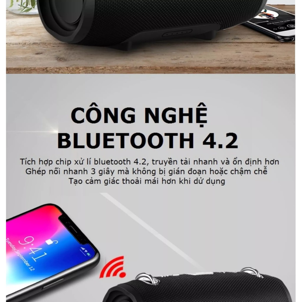 Loa bluetooth GROWNTECH Xtreme 2 5.0 vỏ chống nước, hỗ trợ thẻ nhớ