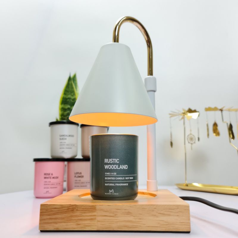 Đèn đốt nến thơm - Phụ kiện nến thơm BBW, Yankee, Candle Cup - Đế gỗ chỉnh cao thấp