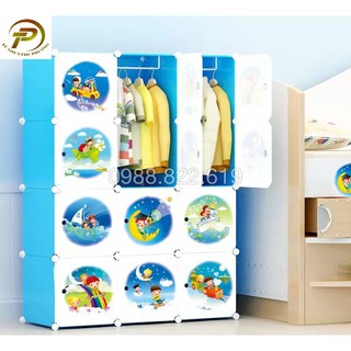 Tủ quần áo nhựa lắp ghép đa năng 12 ô sâu 37 cm