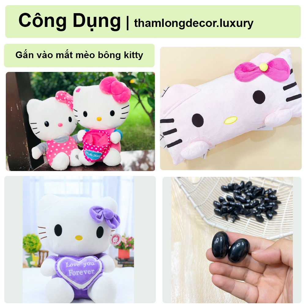 100 Mắt đen gấu bông mắt MÈO BÔNG Hello Kitty | Phụ kiện thú nhồi bông giá rẻ