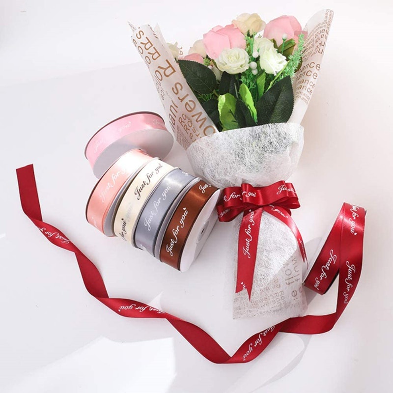 Cuộn Dây Ruy Băng 10M 25mm Họa Tiết Chữ Just for You Trang Trí Tiệc Cưới