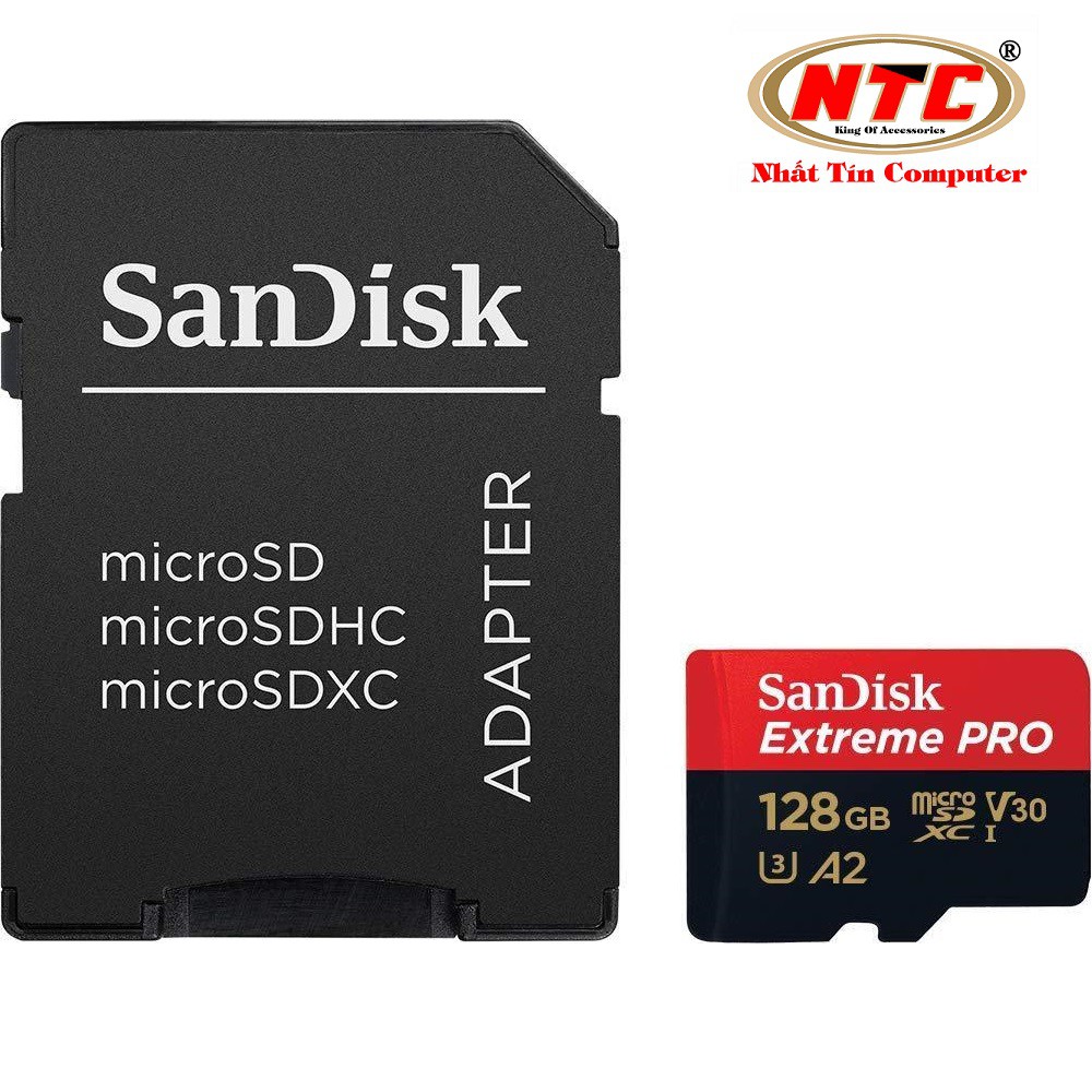 Thẻ Nhớ MicroSDXC SanDisk Extreme Pro V30 U3 4K A2 128GB R170MB/s W90MB/s (Đen đỏ)