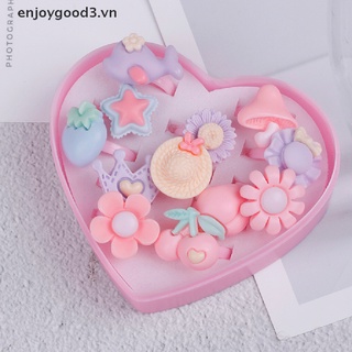 //Enjoy shopping // 12Pcs mix cartoon flower resin plastic baby kids girl children's rings with box .