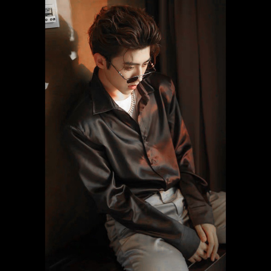 Sơ mi nam tay dài lụa satin sang trọng, lịch lãm