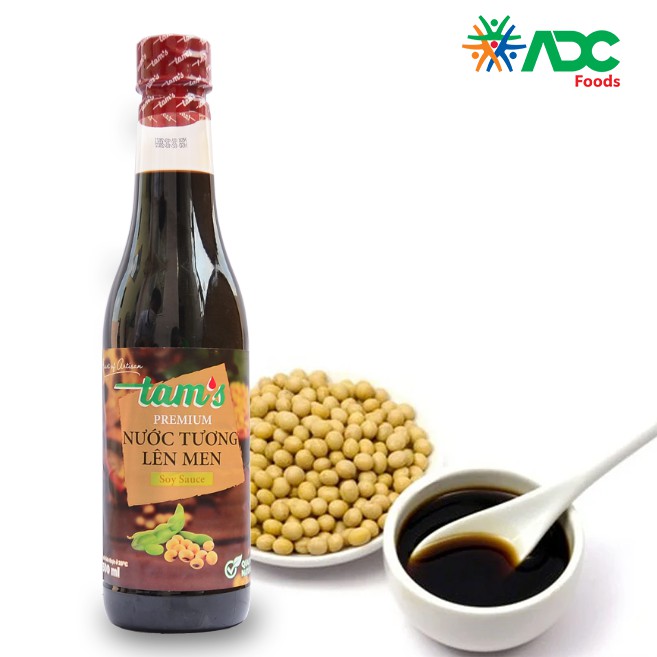 Nước tương lên men tự nhiên Tam's của ADC, chai 500ml tiện lợi