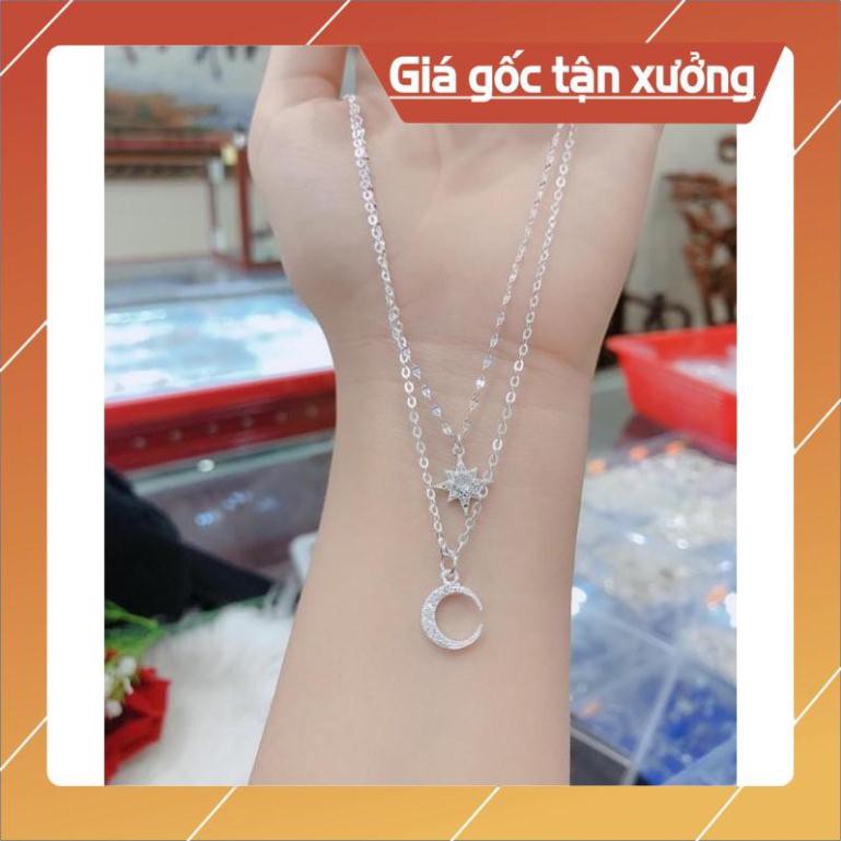 FREESHIP Dây chuyền đôi trăng sao nữ tính chuẩn bạc ta (ảnh thật )