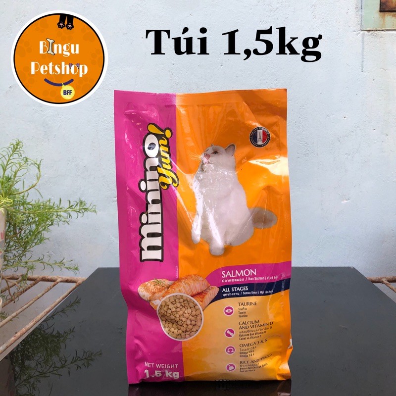 [MỚI] Thức ăn cho mèo mọi lứa tuôi Minino Yum Của Pháp Vị Cá Hồi 1,5Kg