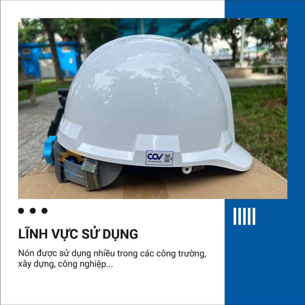 Nón bảo hộ  COV E005 Hàn Quốc, mũ bảo hộ nhựu ABS bảo vệ đầu, chống va đập đâm xuyên an toàn