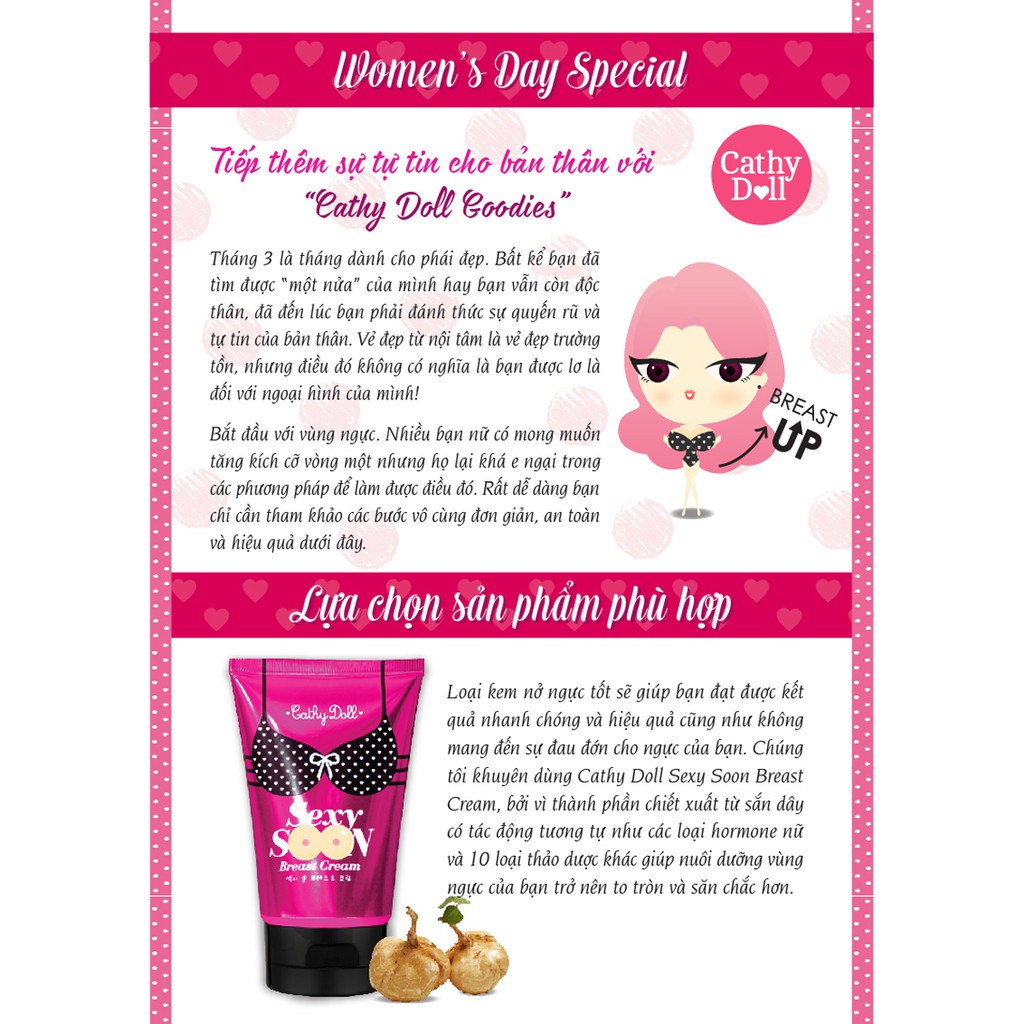 KEM MASSAGE NỞ NGỰC SEXY SOON BREAST CREAM CATHY DOLL 75 GRAM | BigBuy360 - bigbuy360.vn