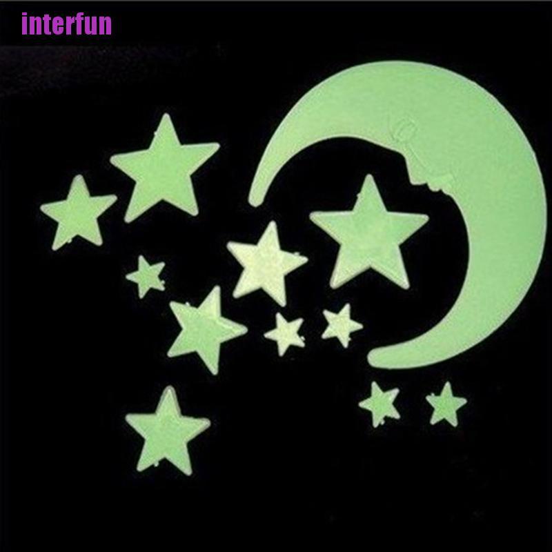 Giấy Dán Tường Hình Mặt Trăng Hoạt Hình Dạ Quang Đẹp Mắt