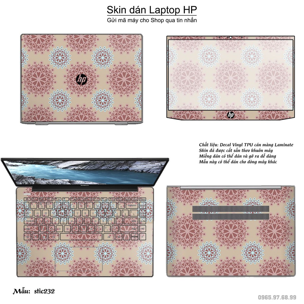 Skin dán Laptop HP in hình Hoa văn sticker _nhiều mẫu 37 (inbox mã máy cho Shop)