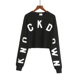 Áo thun nữ tay dài crotop họa tiết in chữ cá tính thời trang fashion wm top 800266