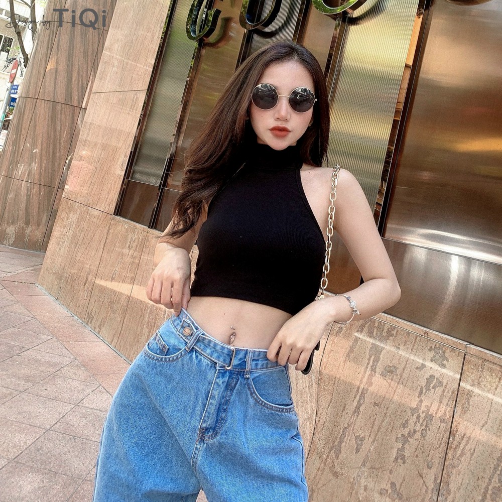 Quần jeans ống rộng nữ cạp cao street style TiQi Jeans B2-144 | BigBuy360 - bigbuy360.vn