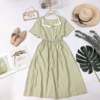 Đầm nút cổ bẻ-Đ907