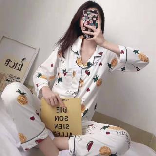 Long sleeve silk satin set high quality standard size