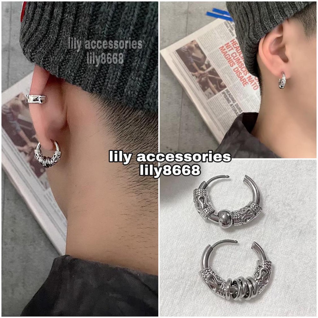 Hipster Earrings khuyên tai và kẹp tai titan Hipster phối họa tiết phong cách độc đáo không gỉ không đen không dị ứng