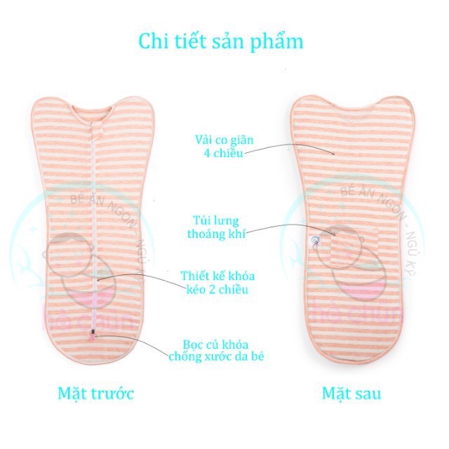 Túi ngủ chất coton co giãn 4c cao cấp cho bé/ nhộng chũn cho trẻ sơ sinh-hàng đẹp-rẻ