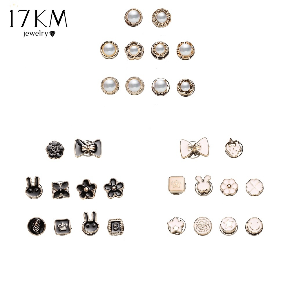 Ghim cài 17KM nơ hoa ngọc trai thời trang cá tính sáng tạo