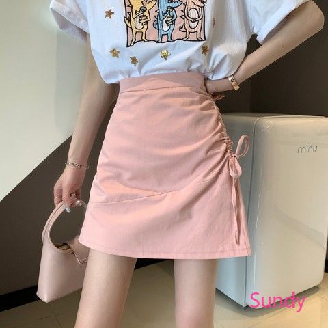 Chân Váy Dáng Chữ A Dây Rút Phong Cách Đơn Giản Thời Trang Mùa Hè