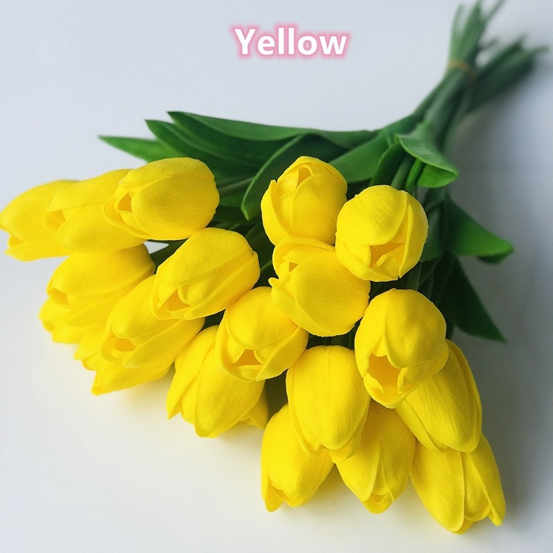 Hoa Tulip Nhân Tạo Bằng PU Cỡ 34cm Dùng Trang Trí Nhà Cửa