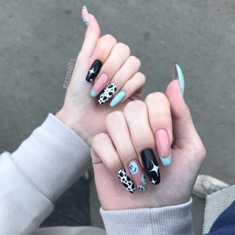 [ NAILS BOX ] MẪU VIỀN ICON MIX BÒ SỮA