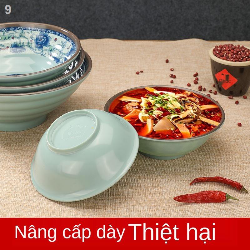 ✸Bát mì ăn liền súp lớn hoành thánh cay sáng tạo thương mại giả sứ melamine bộ đồ nhựa