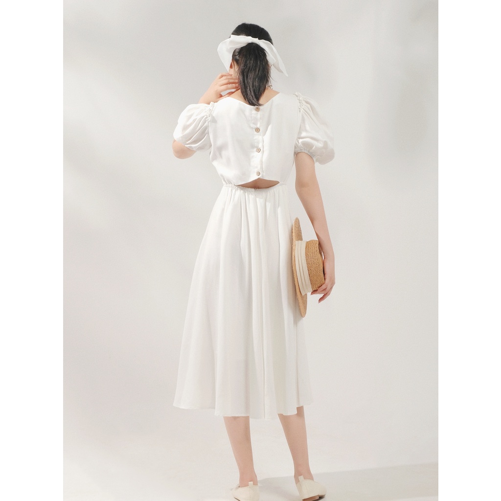 THE19CLUB - Váy linen dài cổ thuyền - Camila Dress