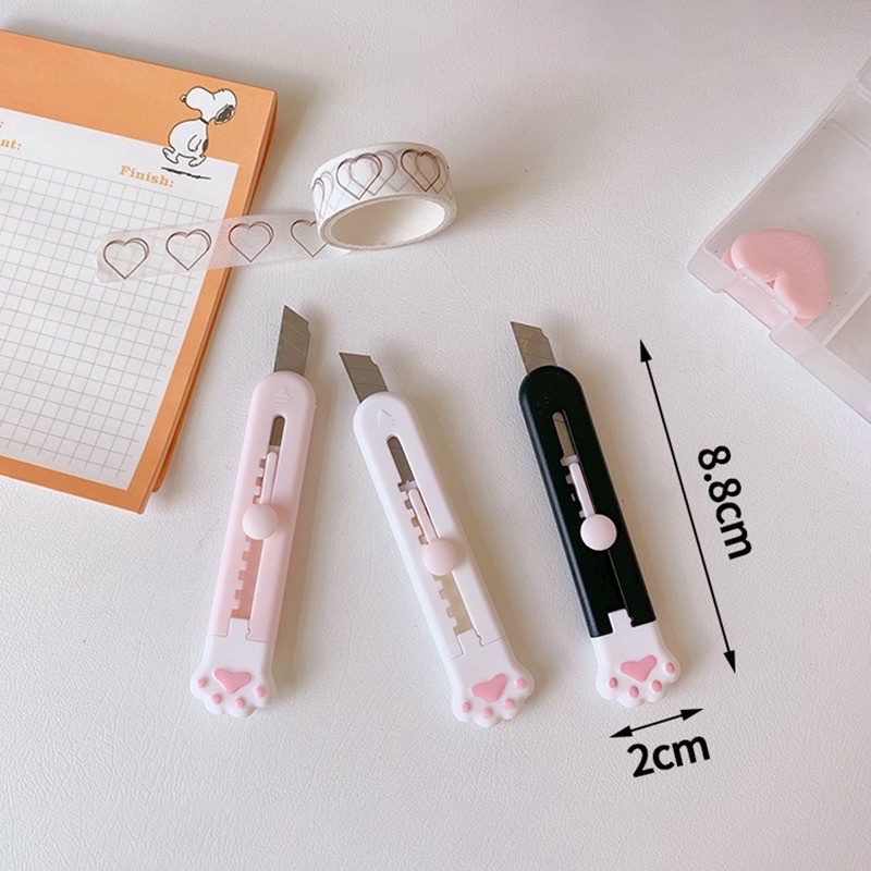 Dao rọc giấy chân mèo dễ thương màu pastel