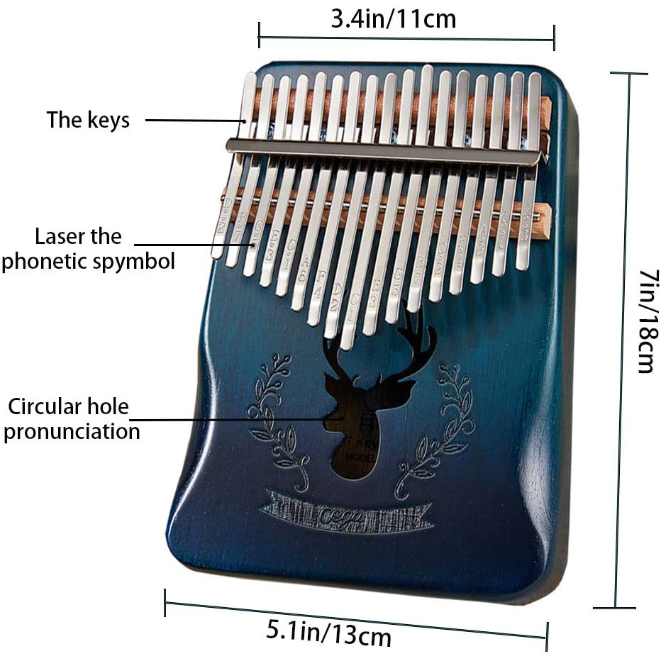 Đàn kalimba 17 phím gỗ nguyên khối Mahagony GECKO000022