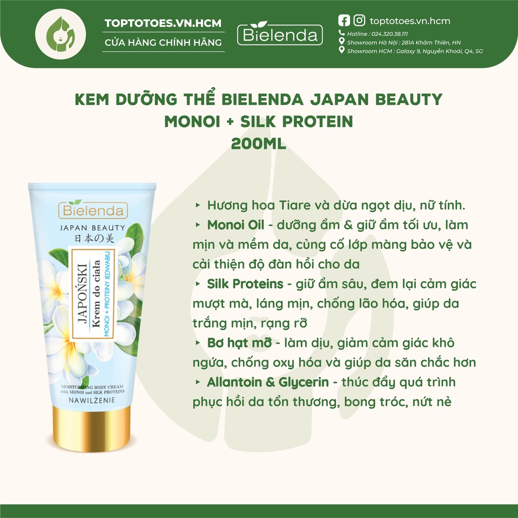 Kem dưỡng thể hương nước hoa Bielenda Japan Beauty cấp ẩm, phục hồi và làm sáng da - 200ml