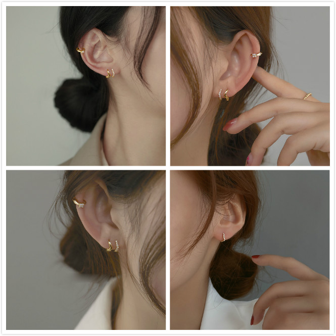 Đôi Khuyên Tai Họa Tiết Hình Học Cho Nữ