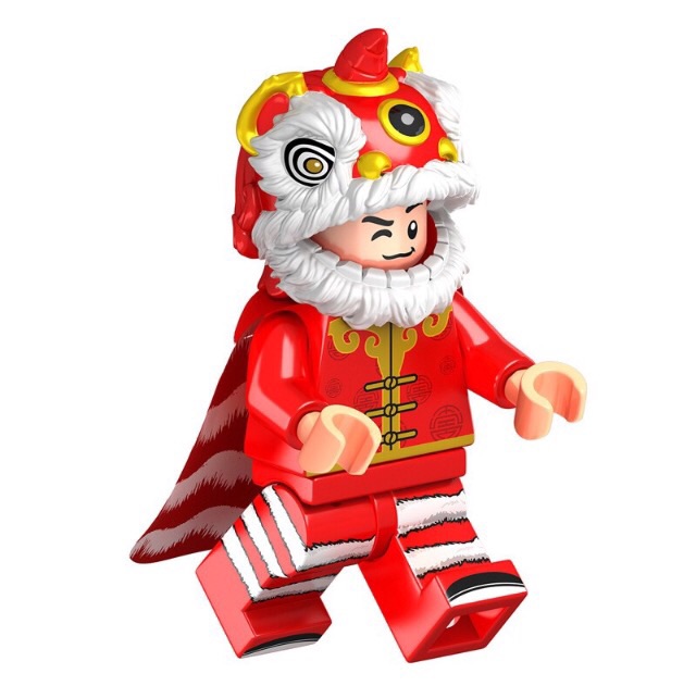 Lego - Mini Múa Lân Đỏ , Vàng ( 1c )