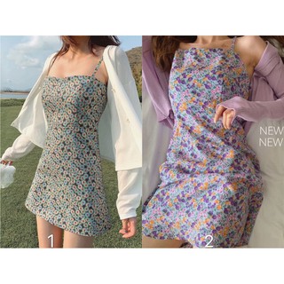 (SẴN mẫu 2 S M, 1 size S)Váy hai dây hoa nhí, kẻ ô, hoạ tiết [Ảnh thật 7,8,9]