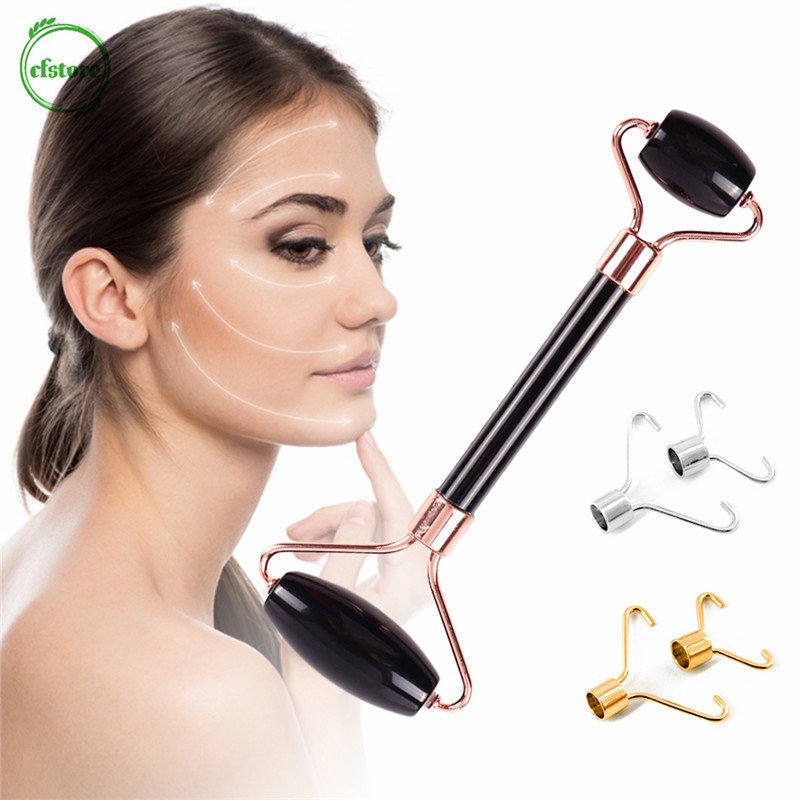 [Hàng mới về] Thanh lăn massage hai đầu từ đá ngọc bích pha lê làm đẹp chăm sóc sức khỏe