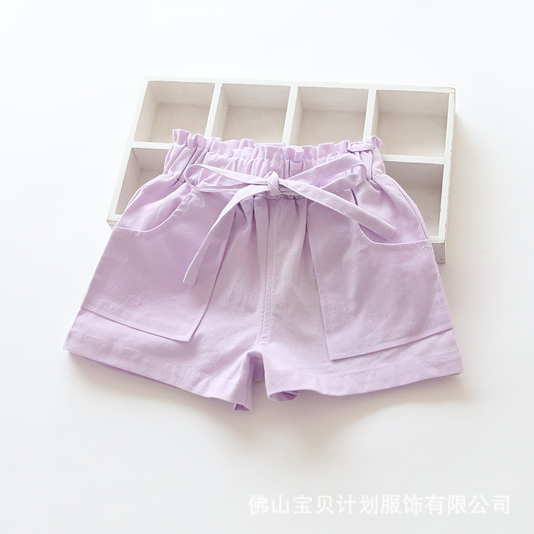 Quần Short Lưng Thun Xếp Ly Phối Nơ Màu Kẹo Ngọt Thời Trang Phổ Biến Cho Bé Gái