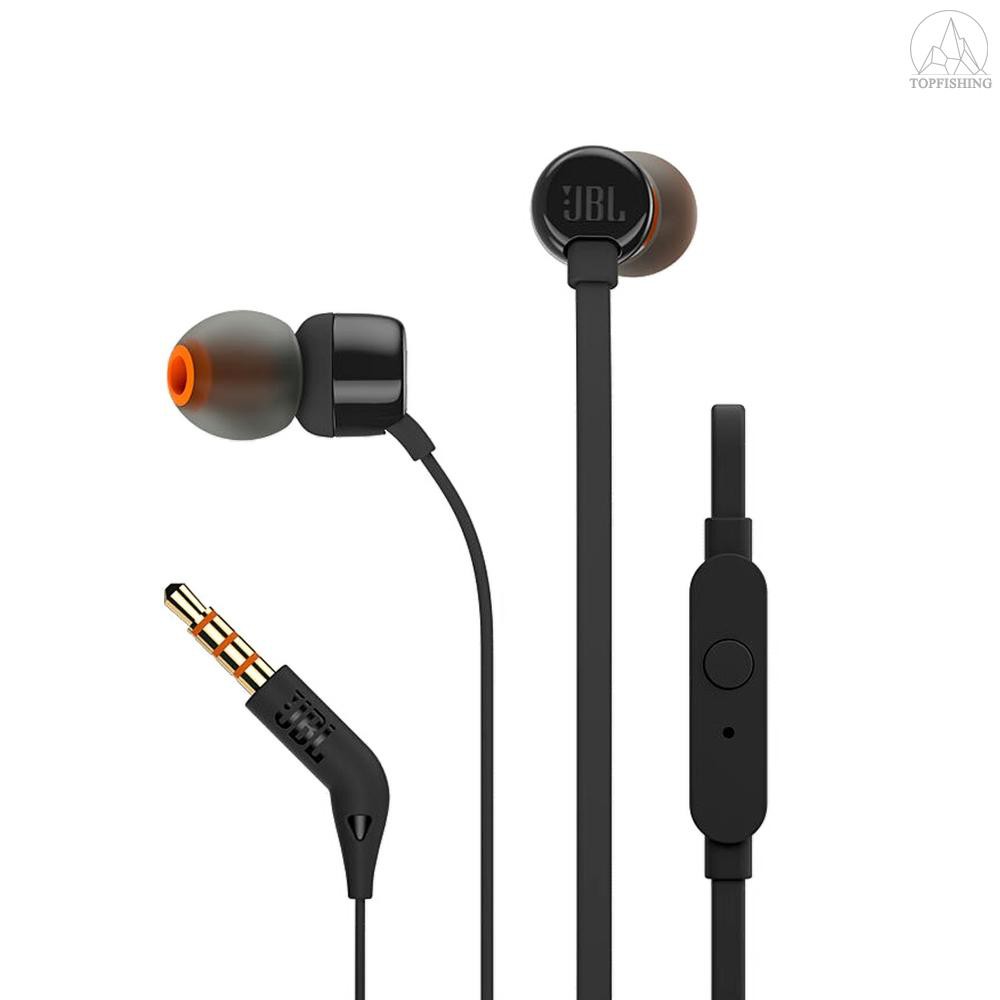 Tfh★JBL T110 In Ear Earphones With Microphone Wired Control Headphone 3.5mm Jack Earbuds For Huawei Xiaomi Samsung Mobil