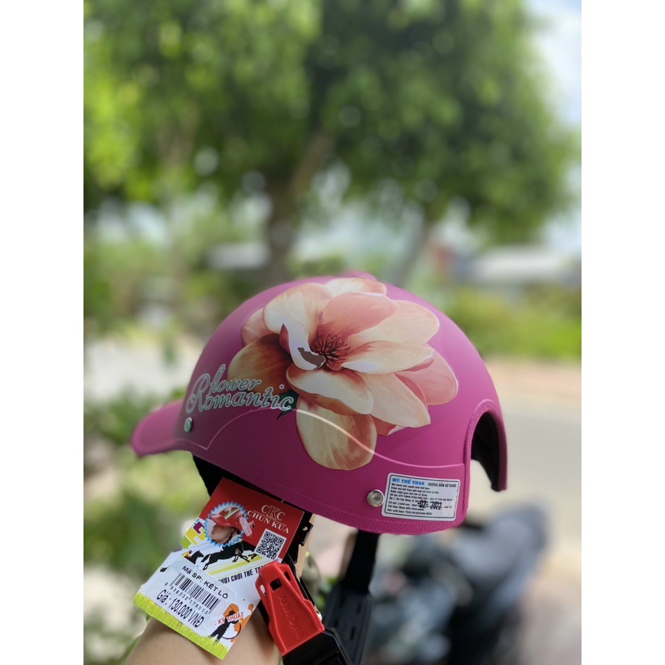 Nón kết nữ tem bông thời trang nhiều màu sắc