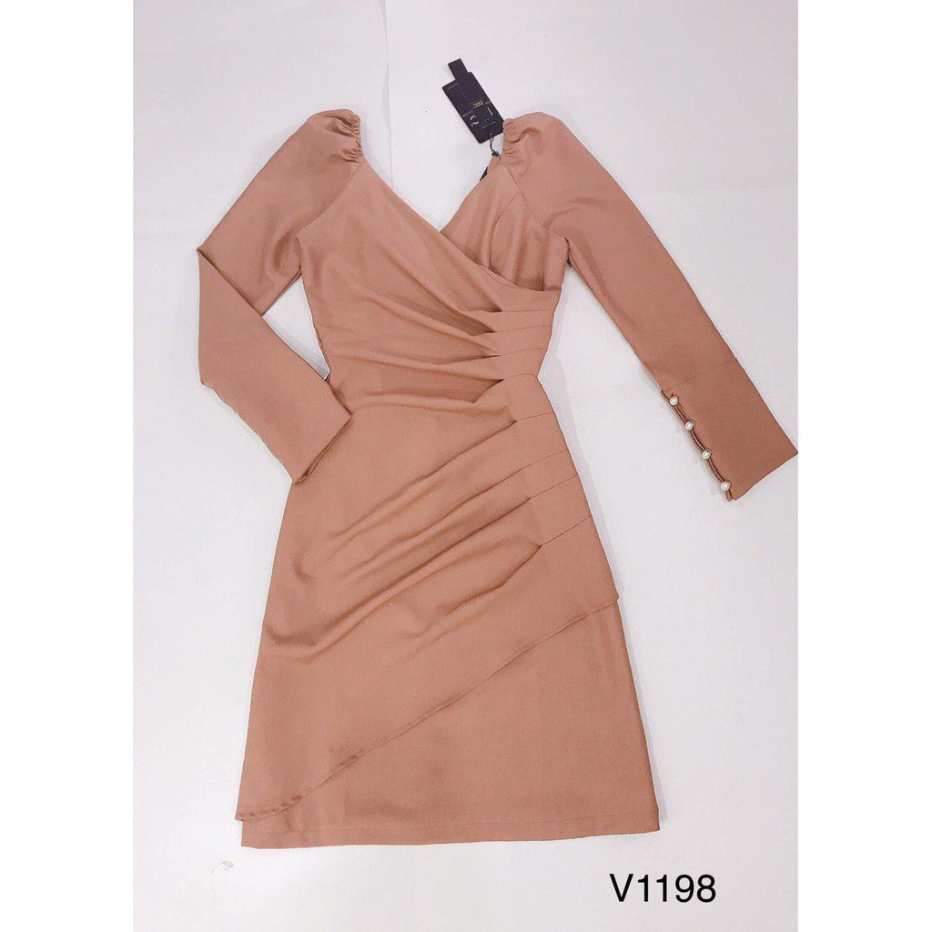 [ xả kho ] MiD Đầm xòe màu nude thiết kế V1198 Mie Design kèm ảnh thật