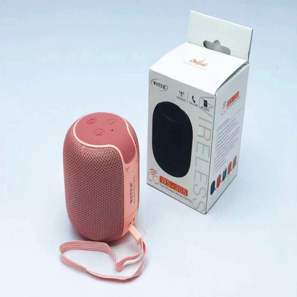 Loa Bluetooth mini Wster WS 305 Cao Cấp, Loa cầm tay bass mạnh cho laptop pc BH 12 Tháng