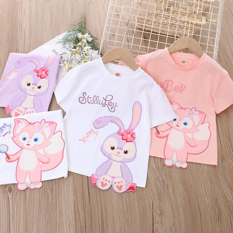 Áo Thun Cotton In Hình 3D Phong Cách Hàn Quốc Dễ Thương Thời Trang Mùa Hè Cho Bé Gái 2-8 Tuổi