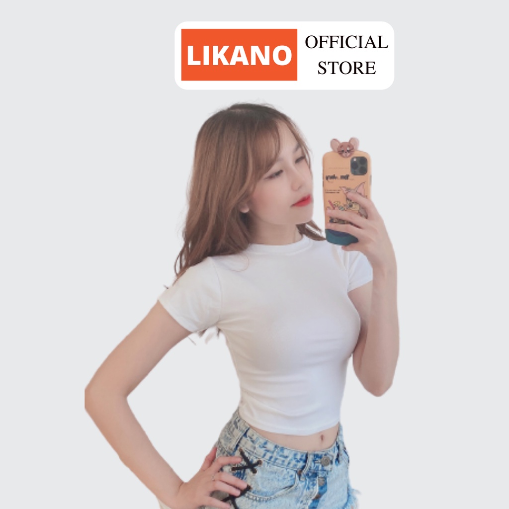 Áo croptop trơn 8 màu vải cotton lên dáng chuẩn LIKANO CRT14