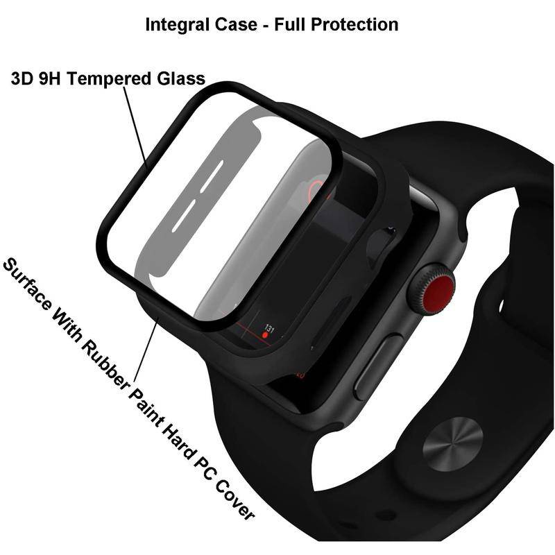 Ốp Bảo Vệ Mặt Đồng Hồ Thông Minh Apple Watch Series 7 41mm 45mm + Miếng Dán Bảo Vệ Màn Hình Cho iWatch 6 5 4 SE 3 2 1 38 40 42 44 MM